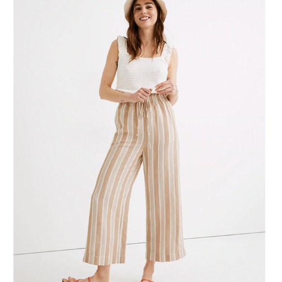 Madewell Pants - Madewell Smocked Huston Pull-On Crop Pants